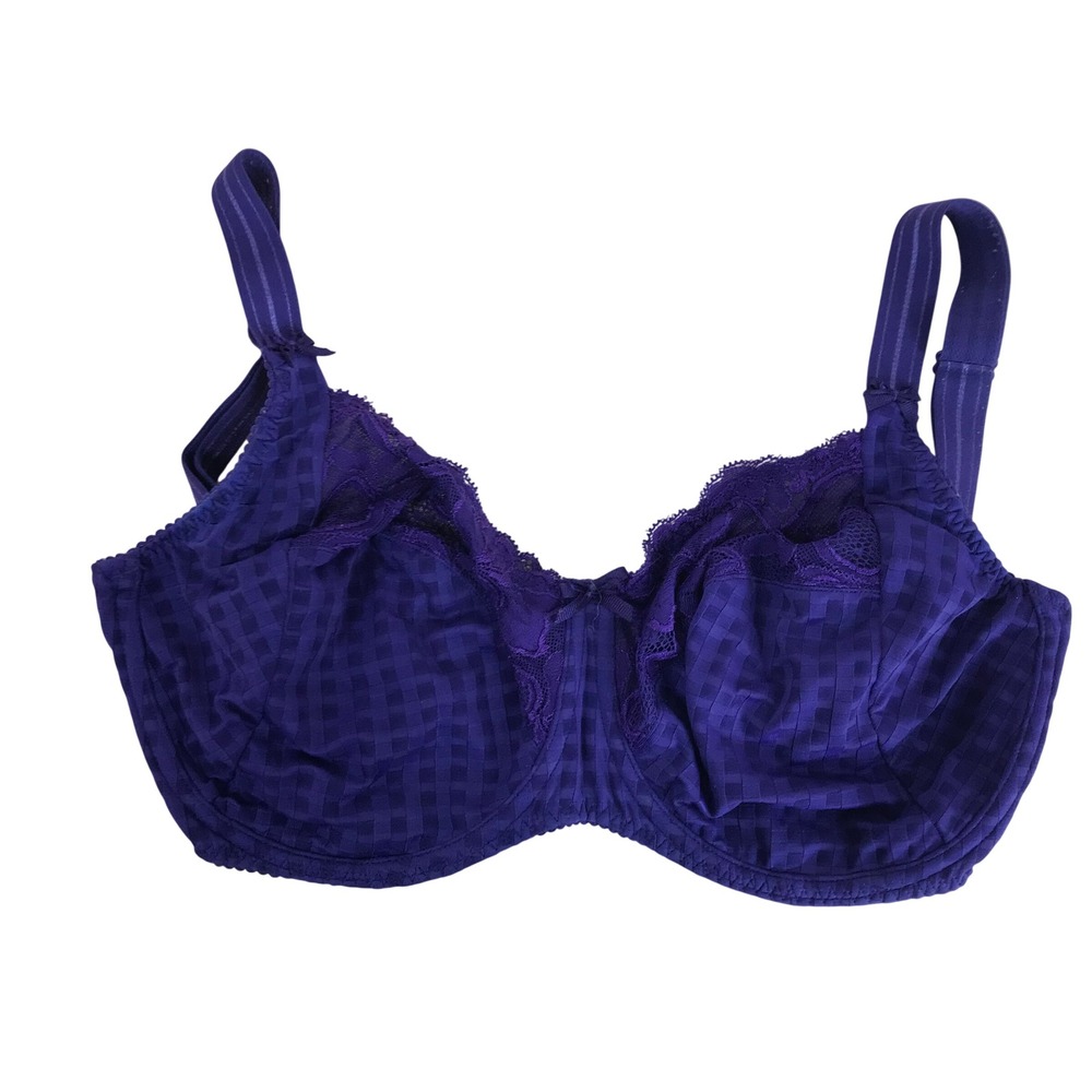 PrimaDonna UK 32I Madison Full Cup Bra Purple Checkered Lace Underwire 1420312